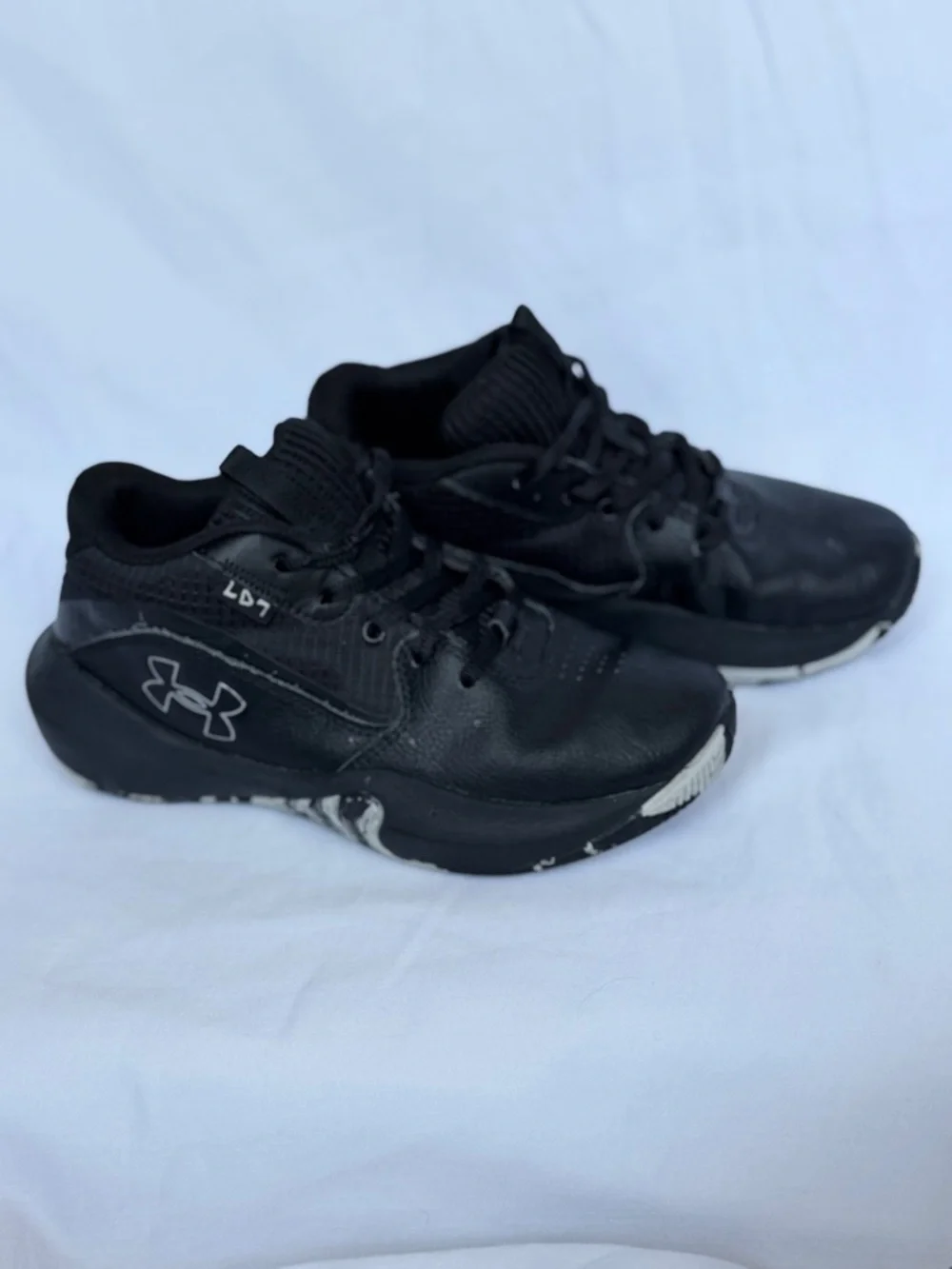 Under Armour Kids Black Sneakers with White Accent